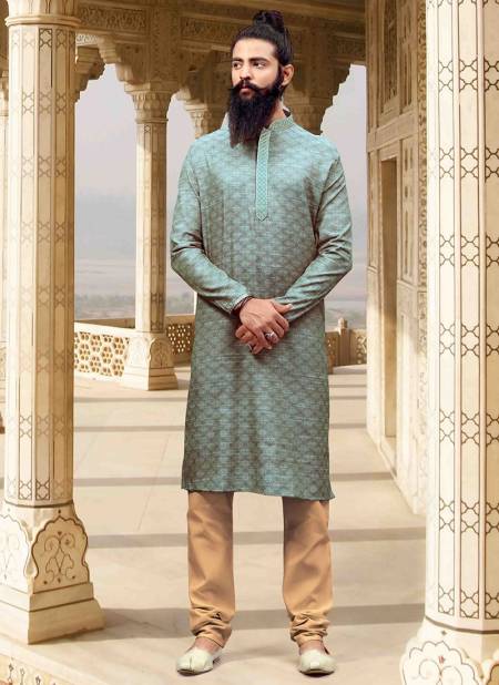 Firozi Colour New Ethnic Wear Mens Kurta Pajama Collection ANI 26